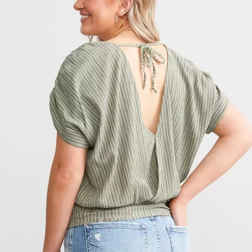Dolman Surplice TopWillow & Root Top Color Seagrass Sz M (BOHO) - Picture 3 of 5